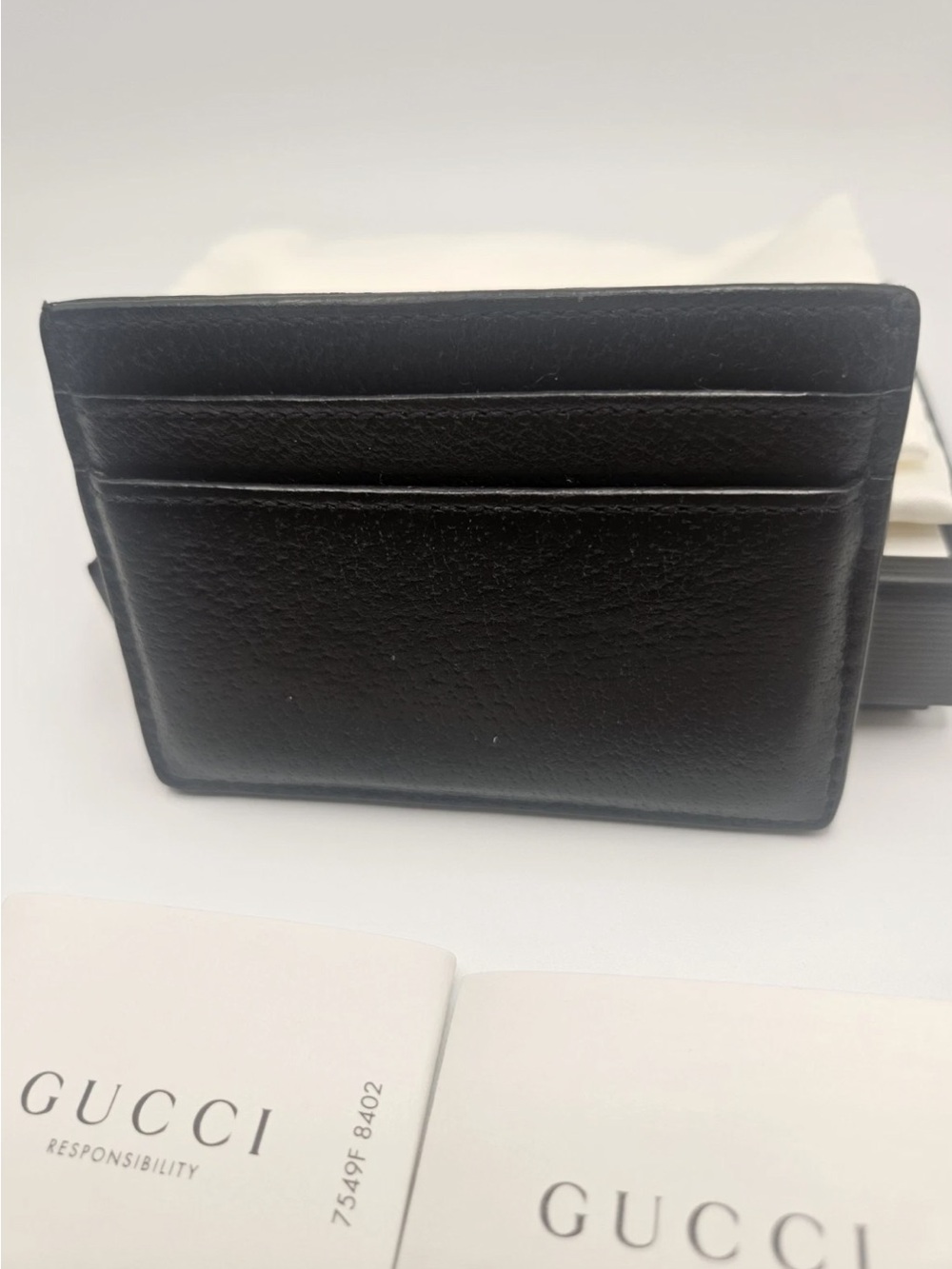 Gucci Black Card Holder Wallet GG Logo with Box and Dust Bag - Picture 3 of 5